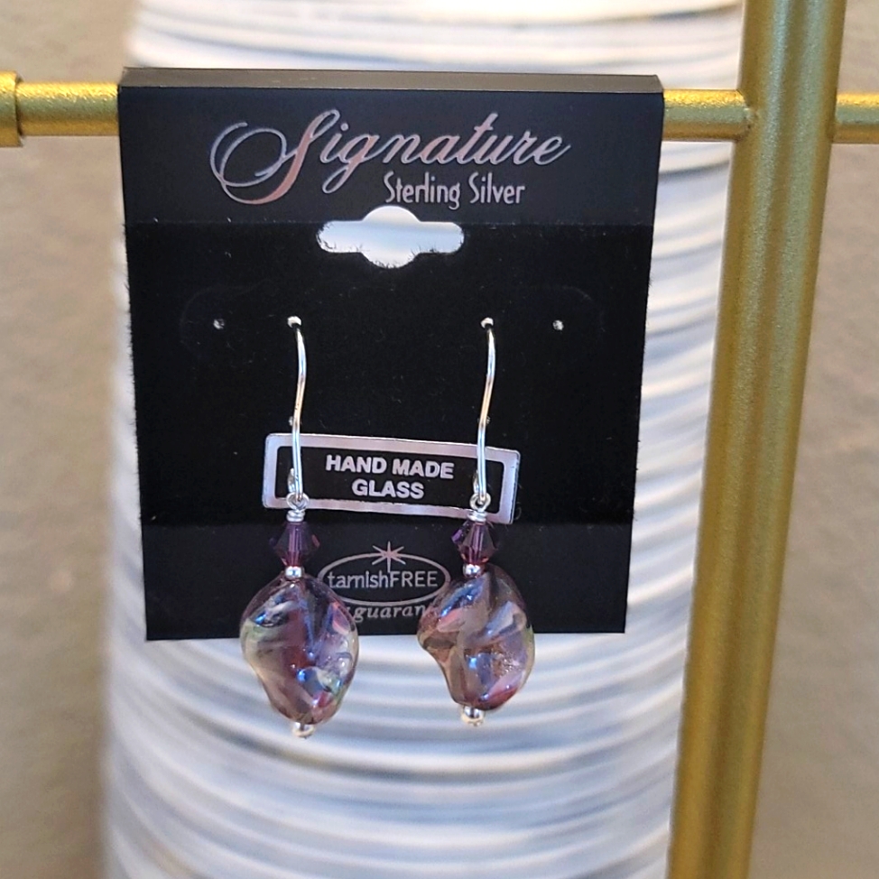 Signature Sterling Silver Glass Earrings